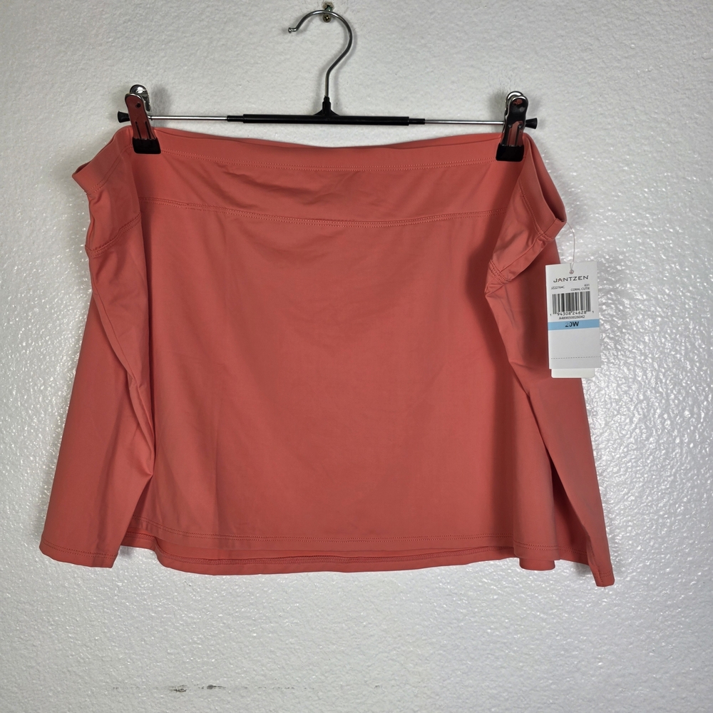 Jantzen Women's Coral Cutie Stretch Elastic Waist Slit Hem‎ Swim Skirt Size 20W